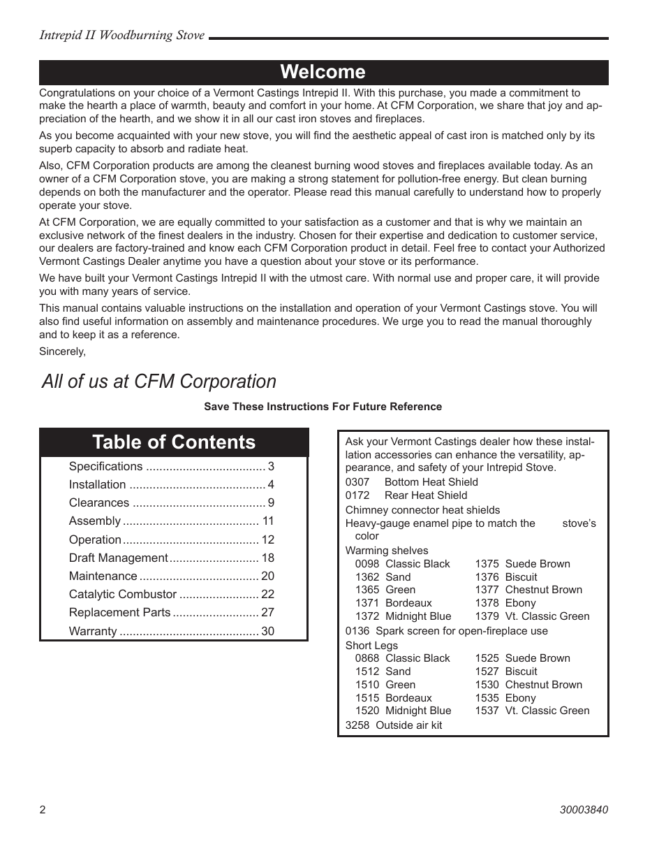 Vermont Casting 1990CE User Manual | Page 2 / 32