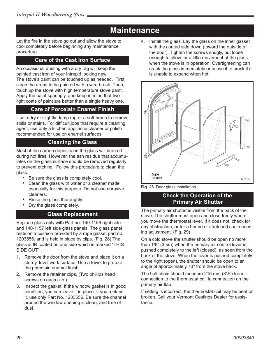 Maintenance | Vermont Casting 1990CE User Manual | Page 20 / 32