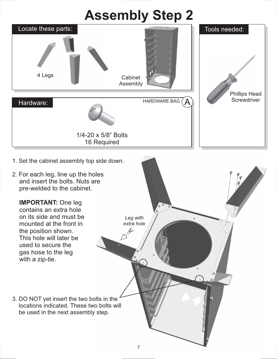 Assembly step 2 | Vermont Casting 2505G User Manual | Page 7 / 21