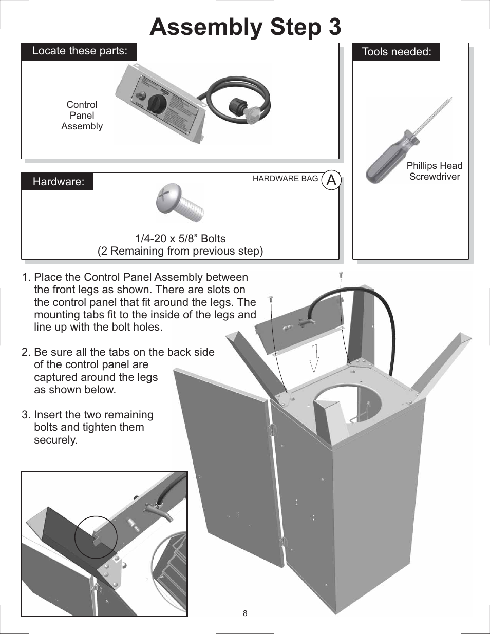 Assembly step 3 | Vermont Casting 2505G User Manual | Page 8 / 21