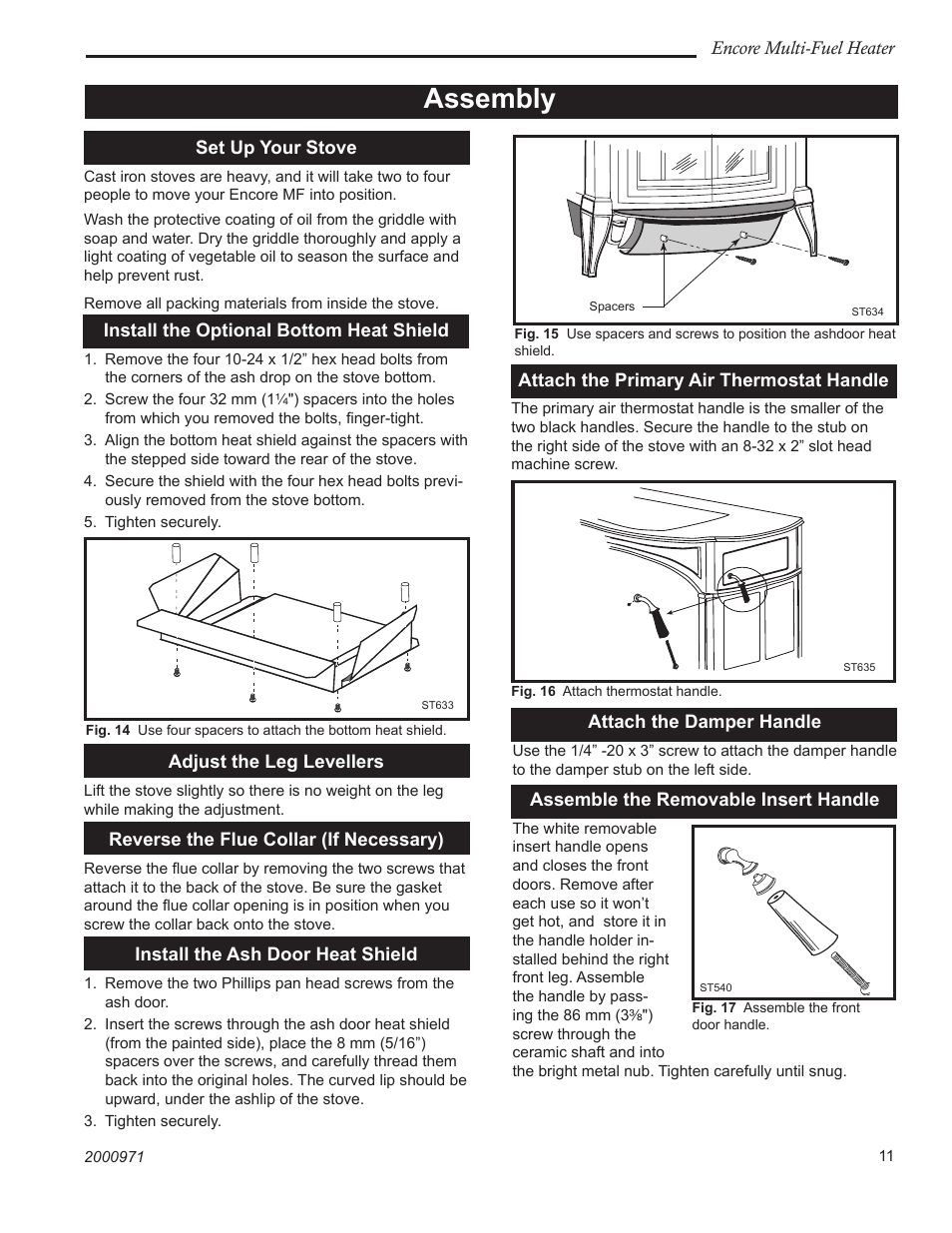 Assembly | Vermont Casting 2547CE User Manual | Page 11 / 28