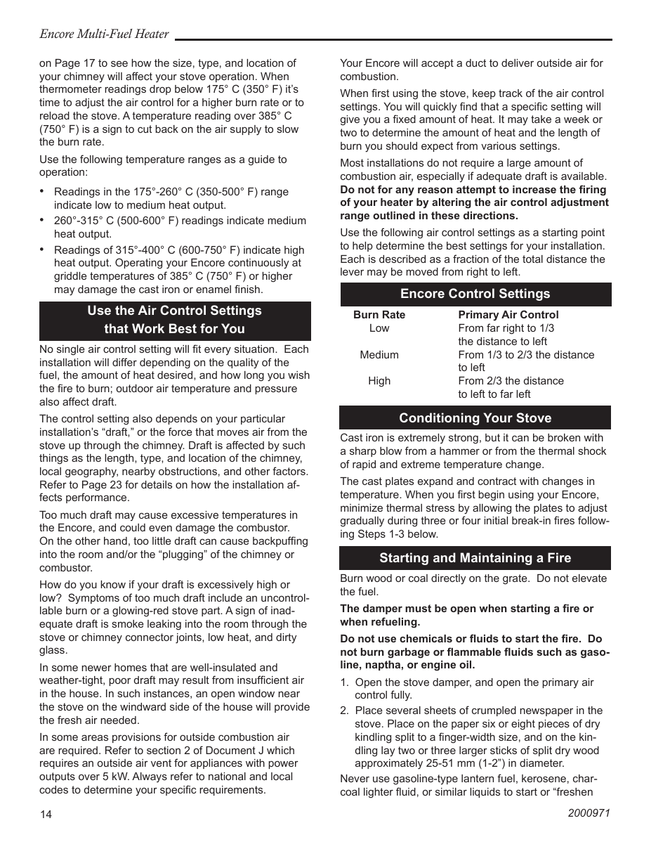 Vermont Casting 2547CE User Manual | Page 14 / 28