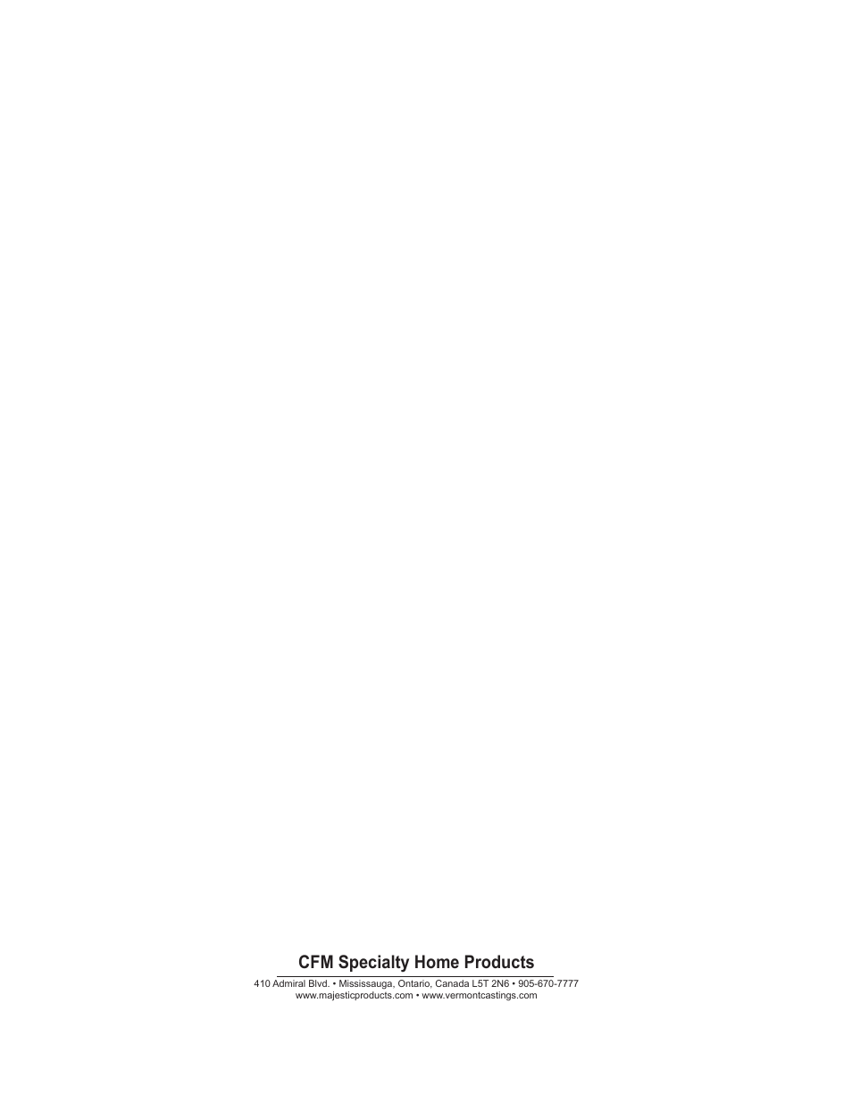 Cfm specialty home products | Vermont Casting ODGSR42A User Manual | Page 20 / 20