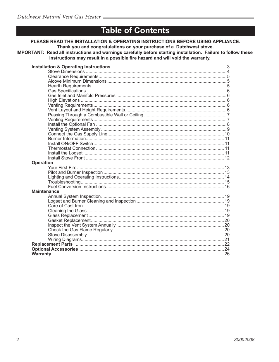 Vermont Casting 2467 User Manual | Page 2 / 28