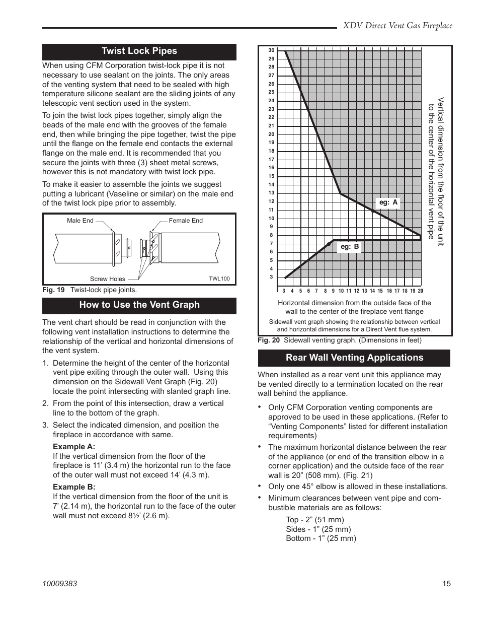 Xdv direct vent gas fireplace, Twist lock pipes | Vermont Casting 36XDV User Manual | Page 15 / 56