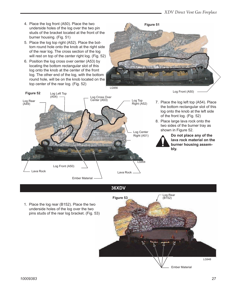 Xdv direct vent gas fireplace 36xdv | Vermont Casting 36XDV User Manual | Page 27 / 56