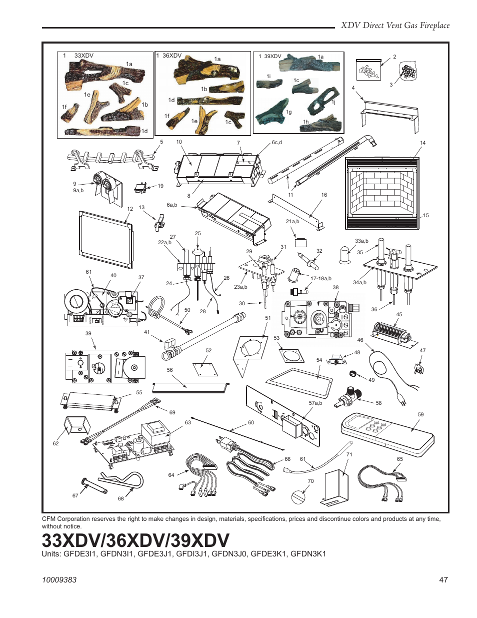 Xdv direct vent gas fireplace | Vermont Casting 36XDV User Manual | Page 47 / 56