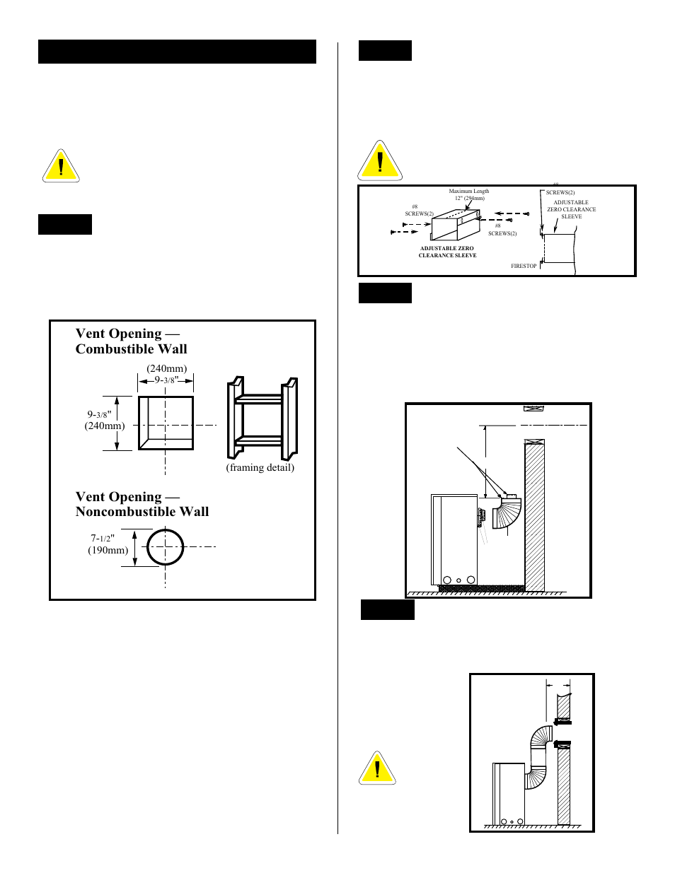 Vent sidewall installation | Vermont Casting BHDR36 User Manual | Page 22 / 36