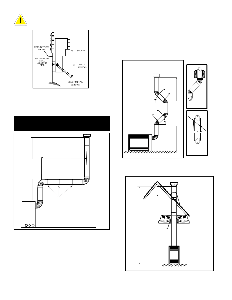 Vertical through the roof applications, Elbows. b) up to two 45, Elbows 7 ft | Vermont Casting BHDR36 User Manual | Page 24 / 36