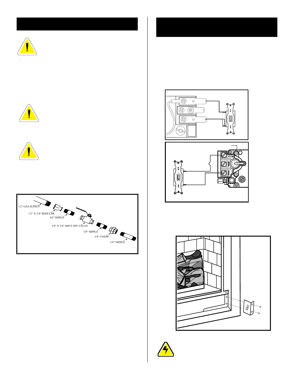 Remote switch installation for rn/rp, Gas line installation, Alternate switch location | Vermont Casting BHDR36 User Manual | Page 7 / 36