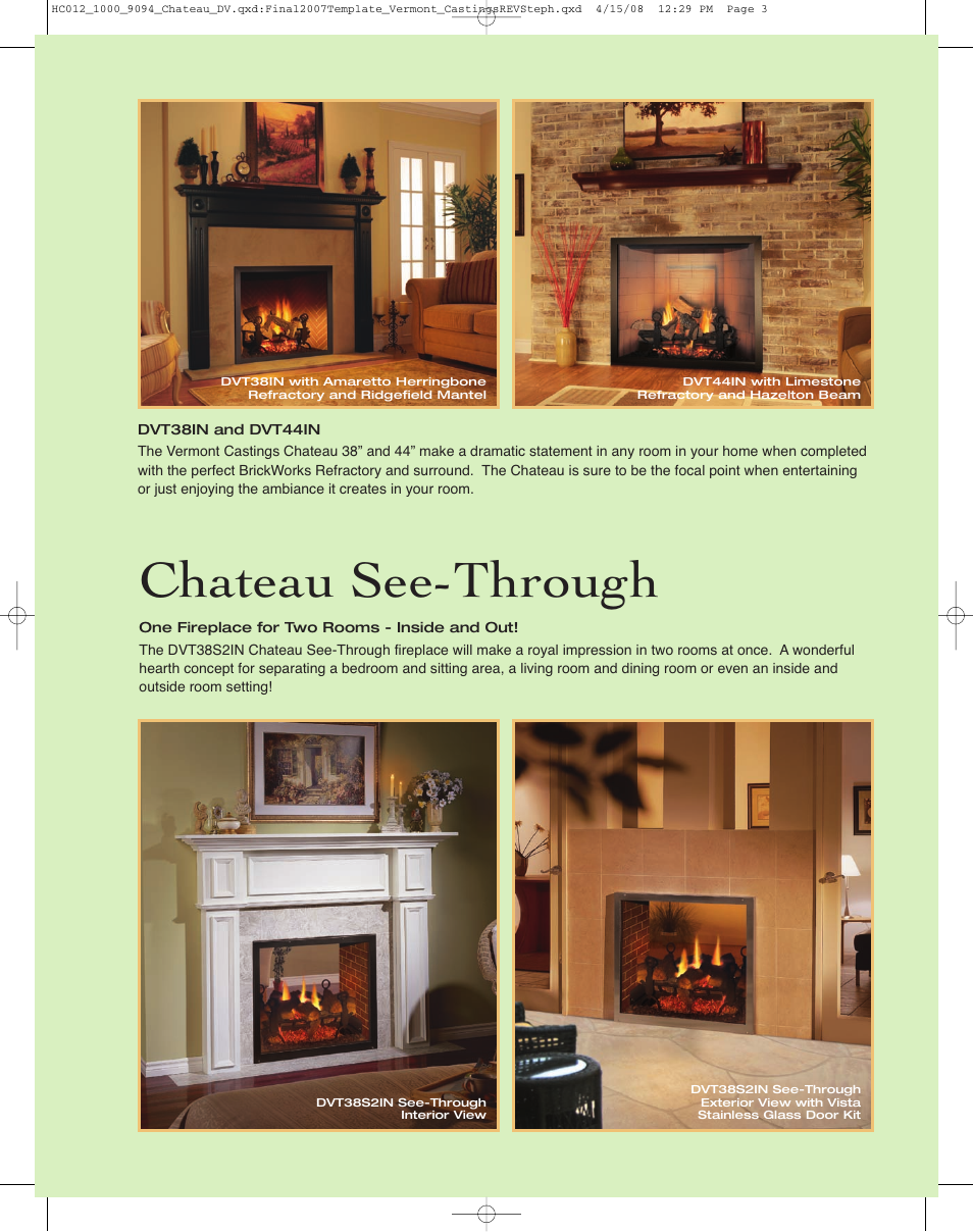 Chateau see-through | Vermont Casting Chateau DVT44IN User Manual | Page 3 / 4