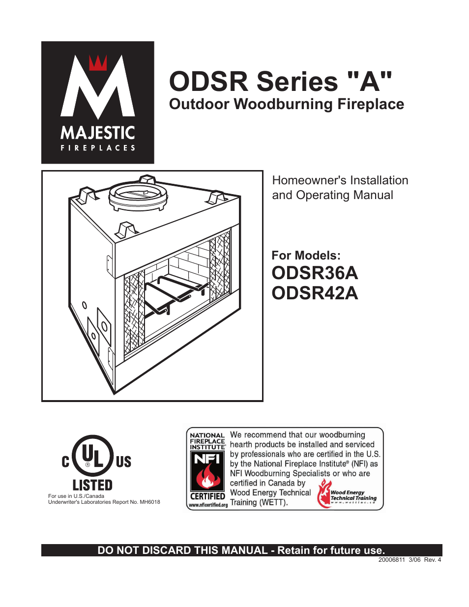 Vermont Casting ODSR36A User Manual | 24 pages