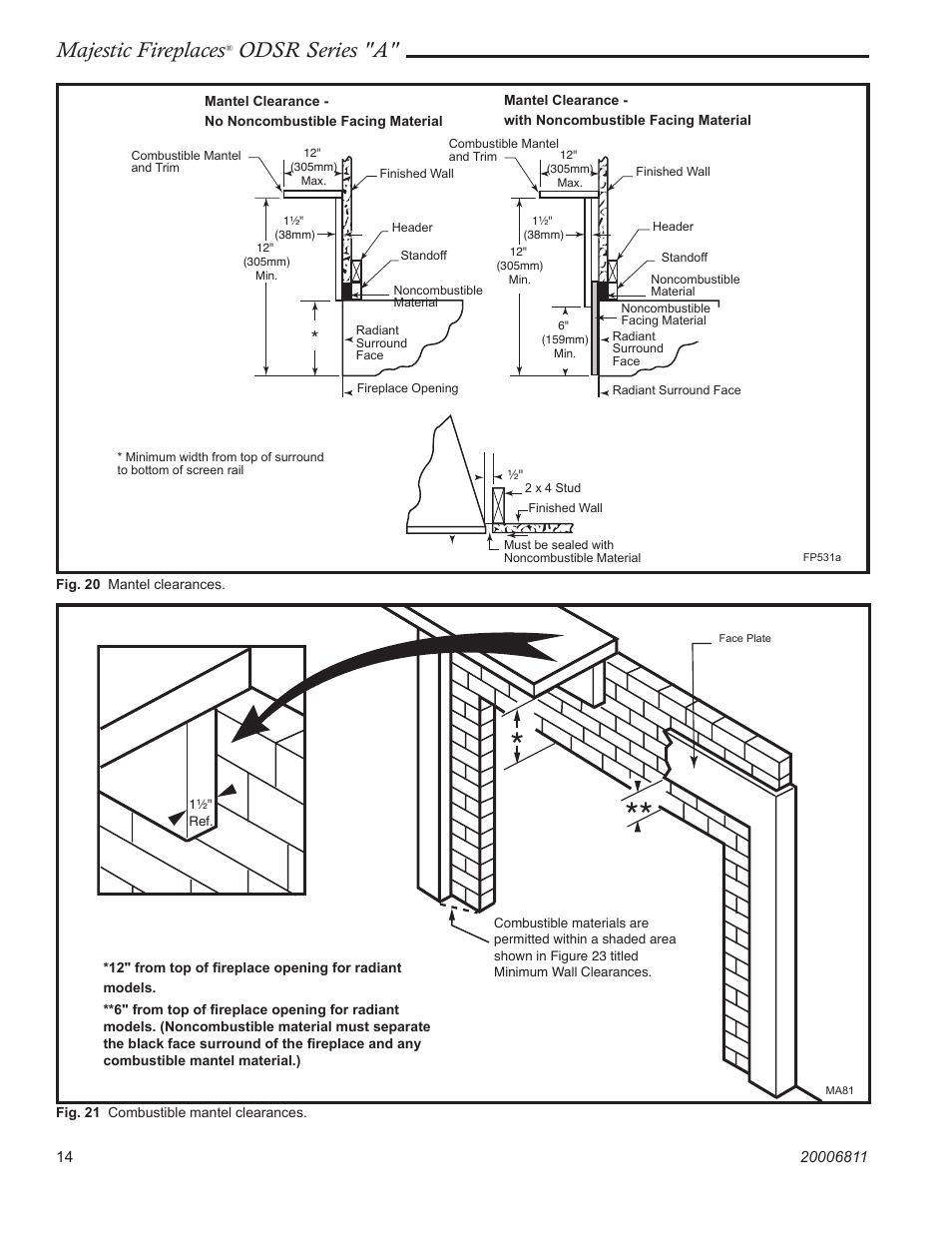 Majestic fireplaces, Odsr series "a | Vermont Casting ODSR36A User Manual | Page 14 / 24