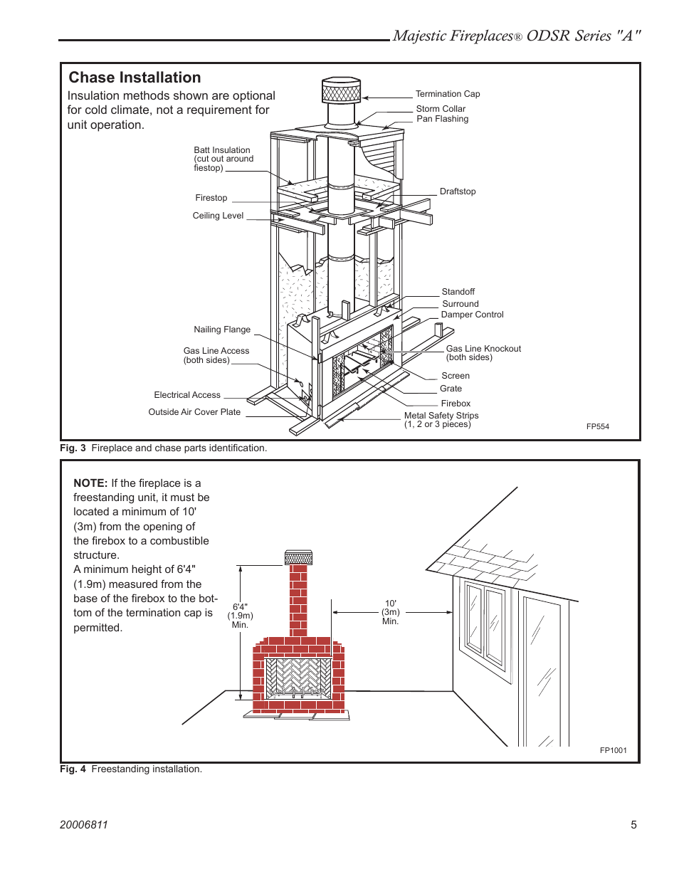 Majestic fireplaces, Odsr series "a, Chase installation | Vermont Casting ODSR36A User Manual | Page 5 / 24