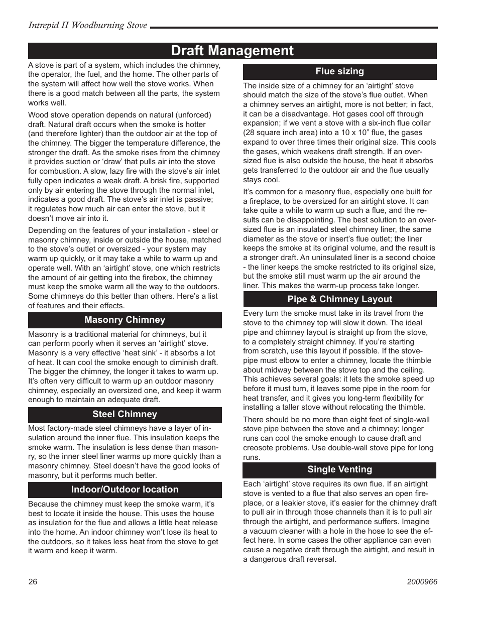 Draft management | Vermont Casting 1990 User Manual | Page 26 / 40