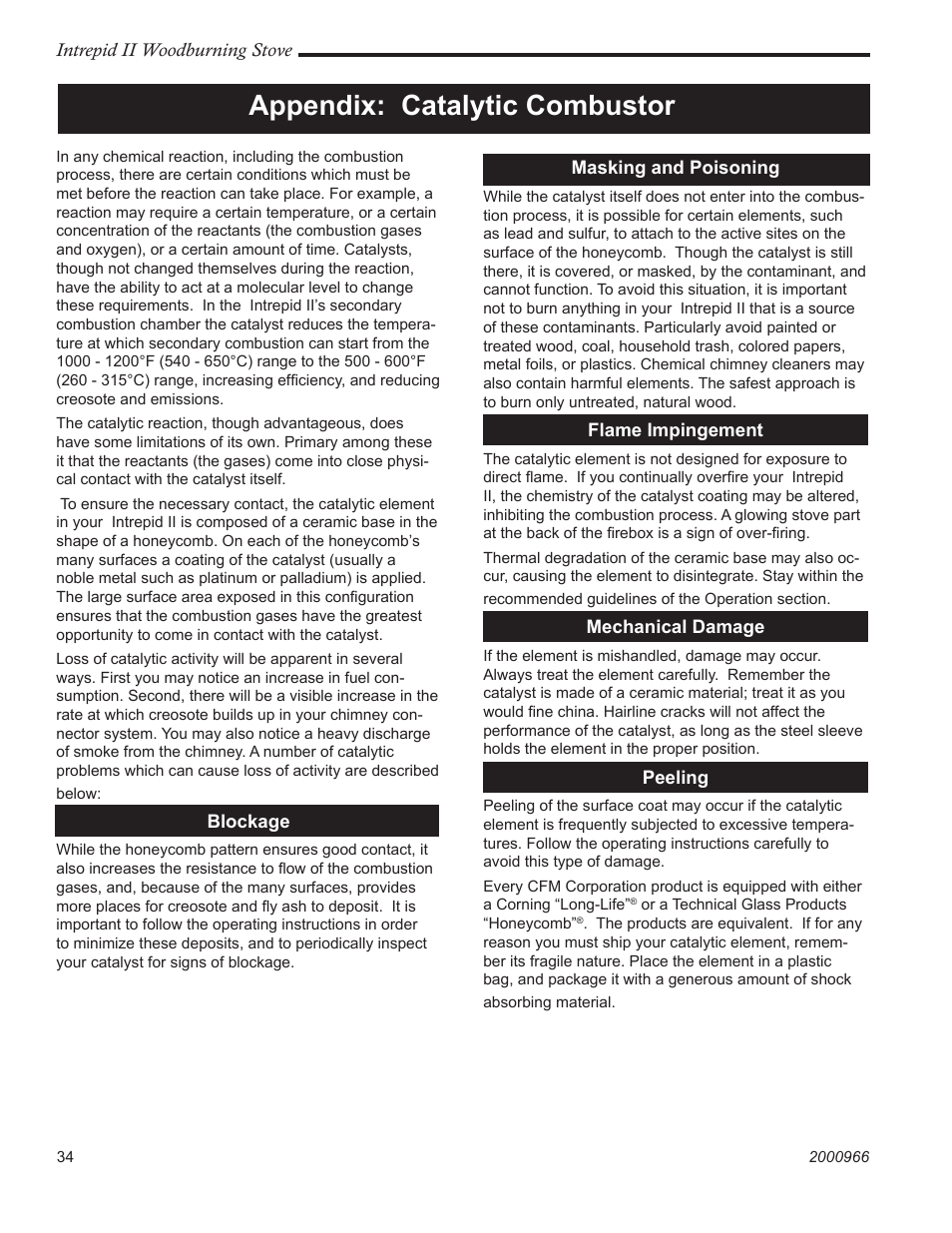 Appendix: catalytic combustor | Vermont Casting 1990 User Manual | Page 34 / 40
