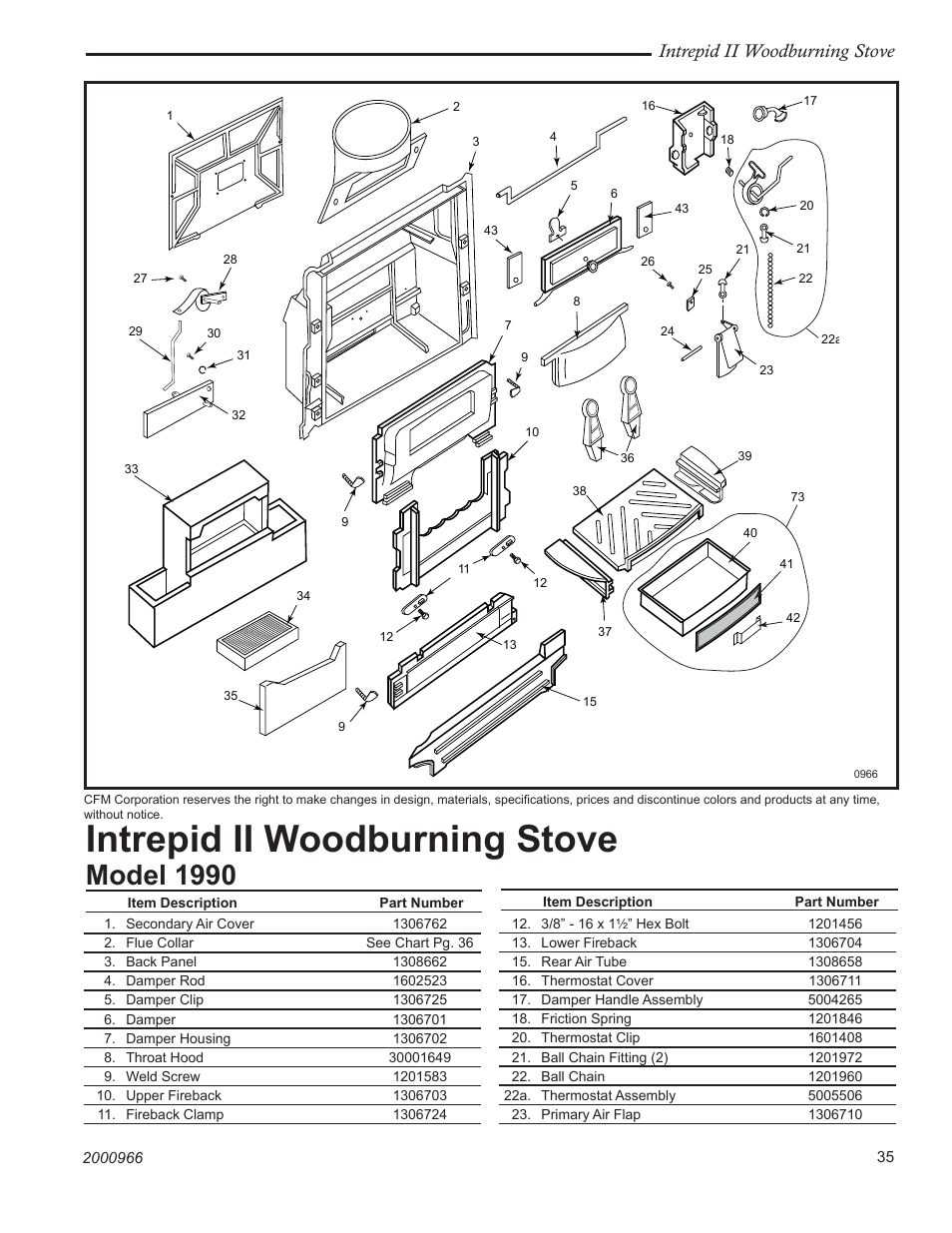 Model 1990, Intrepid ii woodburning stove | Vermont Casting 1990 User Manual | Page 35 / 40
