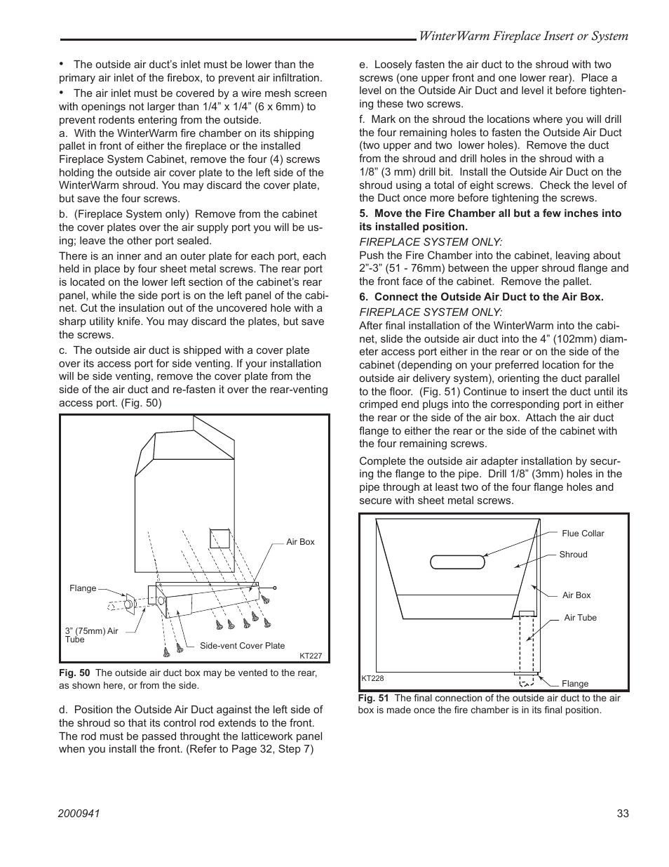Winterwarm fireplace insert or system | Vermont Casting WinterWarm Fireplace Insert or System User Manual | Page 33 / 44