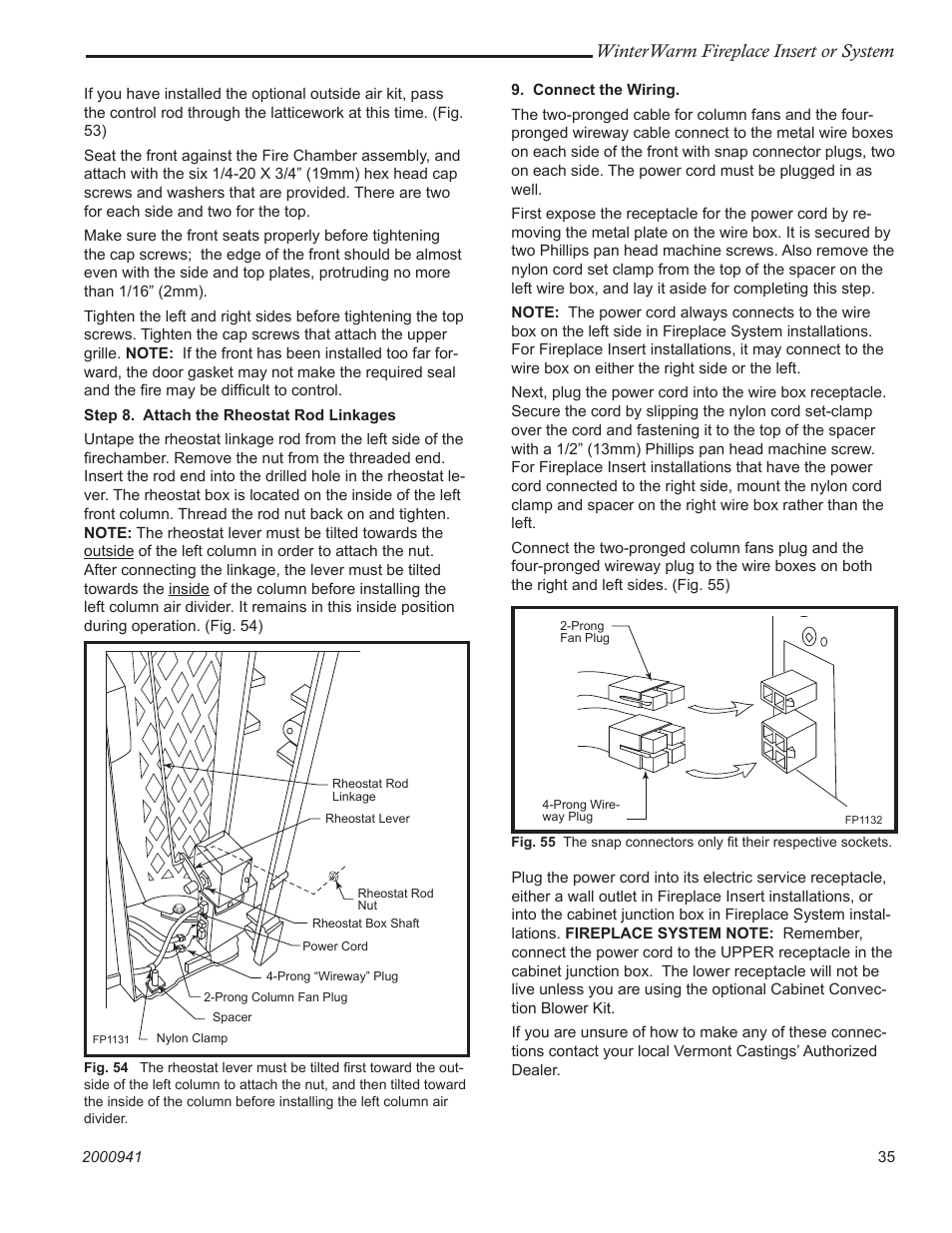 Winterwarm fireplace insert or system | Vermont Casting WinterWarm Fireplace Insert or System User Manual | Page 35 / 44