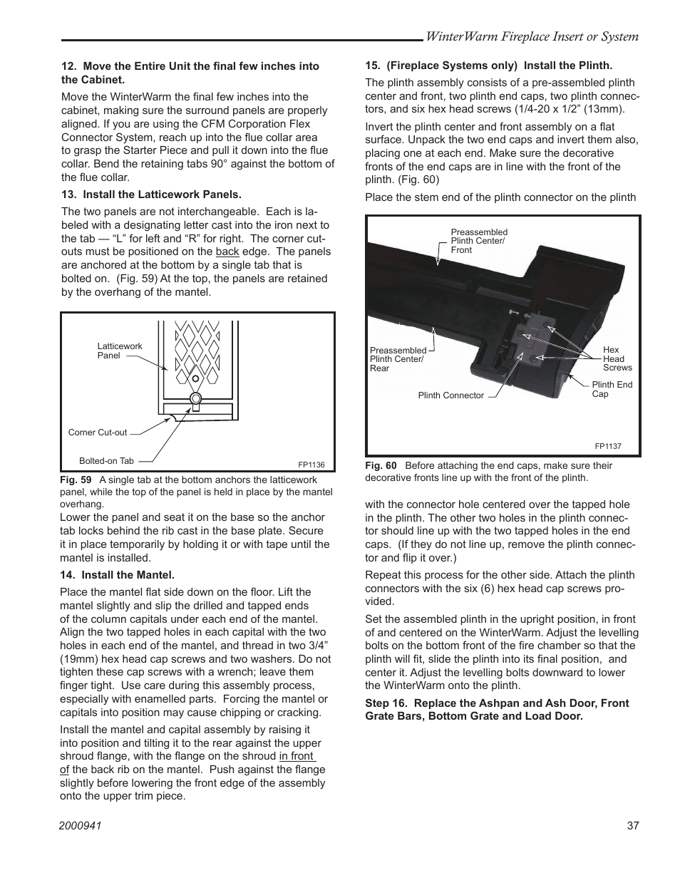Winterwarm fireplace insert or system | Vermont Casting WinterWarm Fireplace Insert or System User Manual | Page 37 / 44