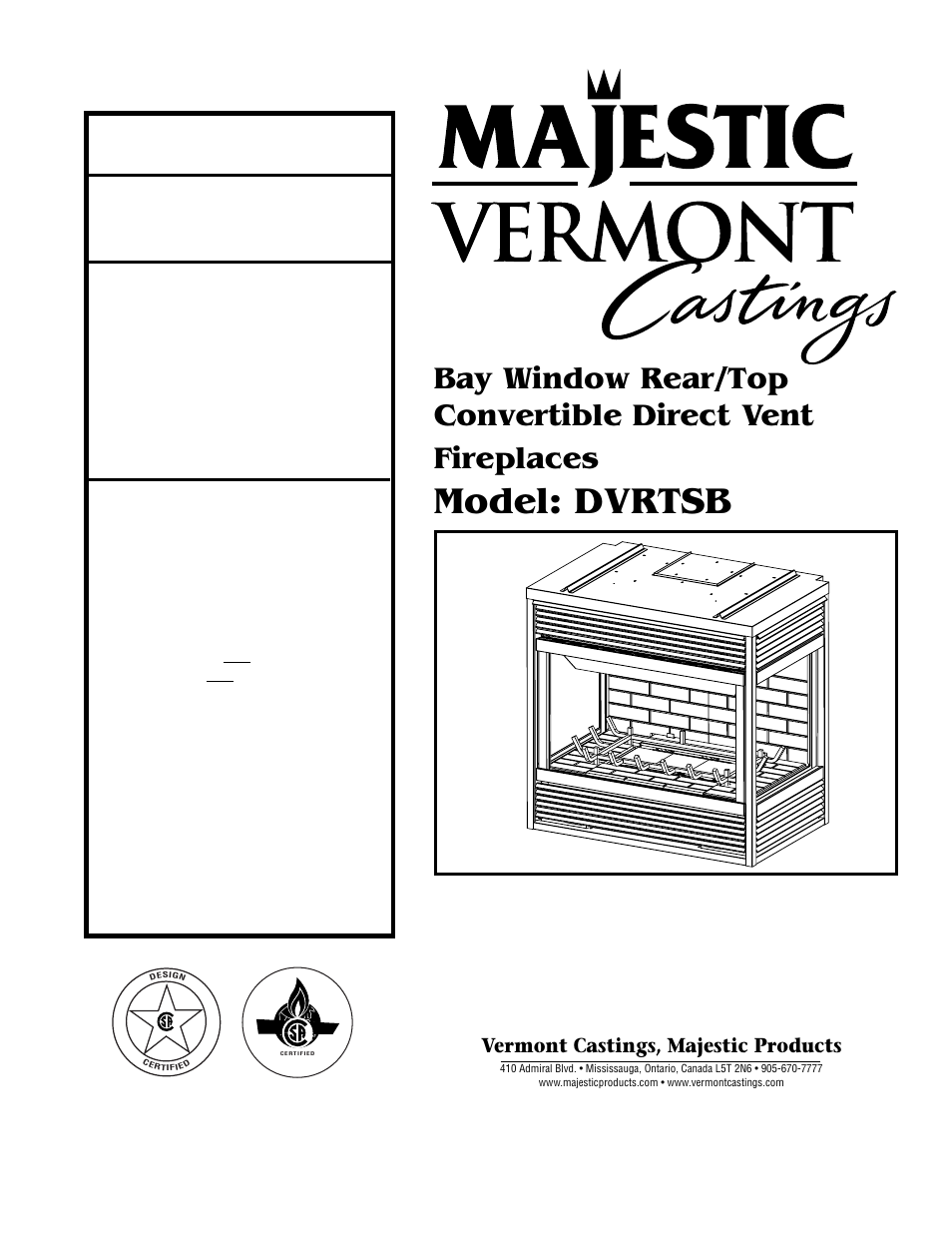 Vermont Casting DVRTSB User Manual | 36 pages