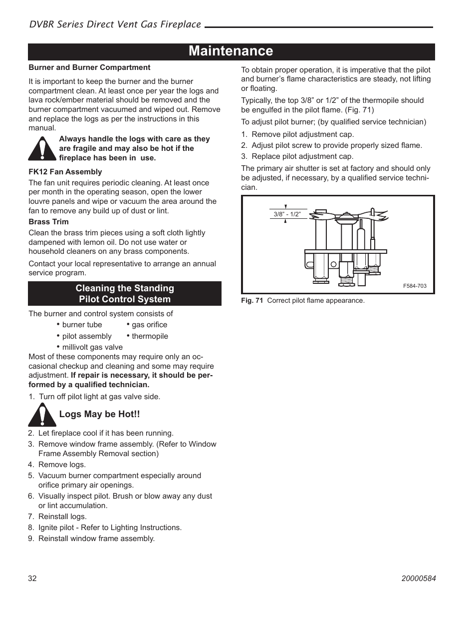 Maintenance | Vermont Casting DVBR36 User Manual | Page 32 / 40