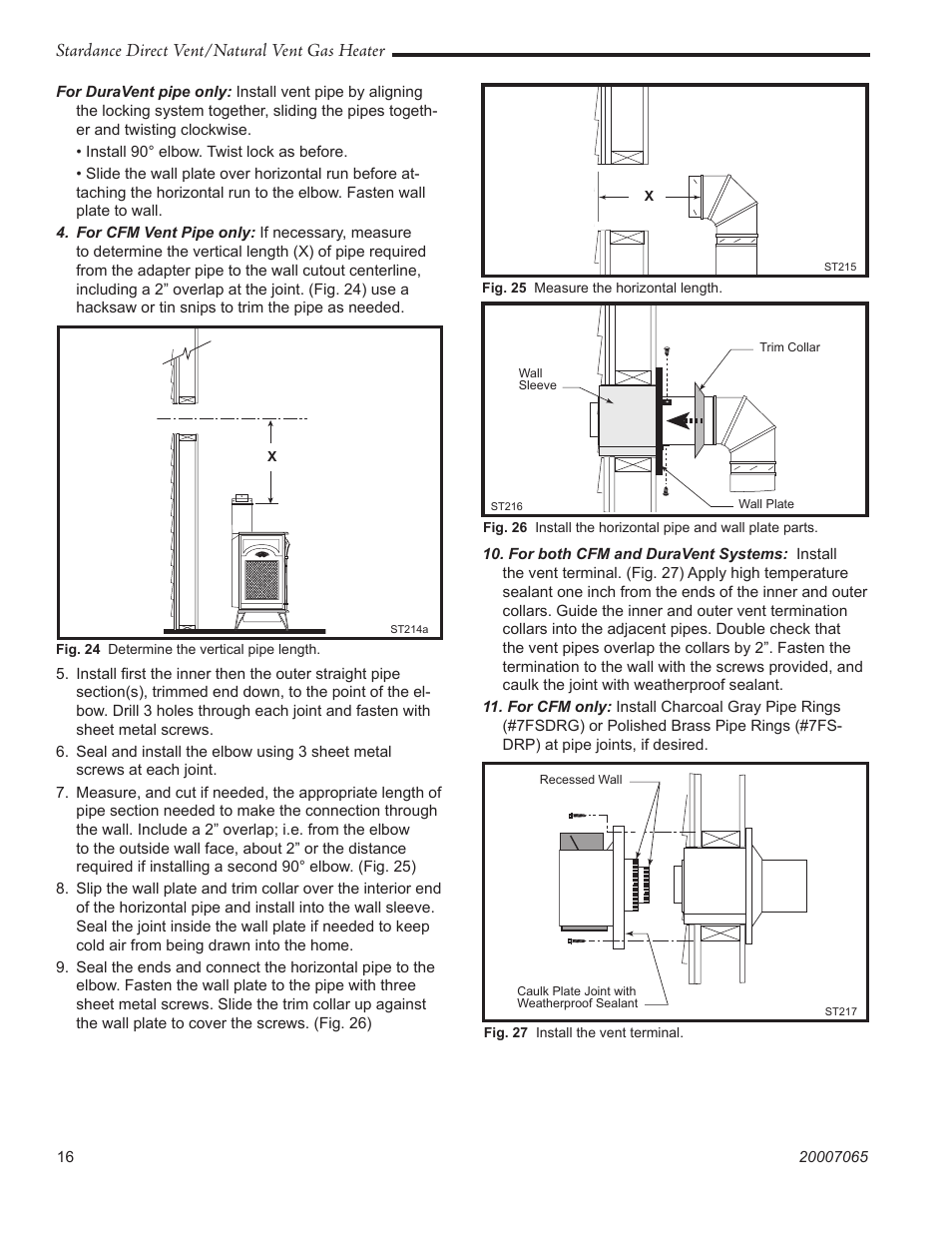 Stardance direct vent/natural vent gas heater | Vermont Casting Stardance SDV30 User Manual | Page 16 / 44