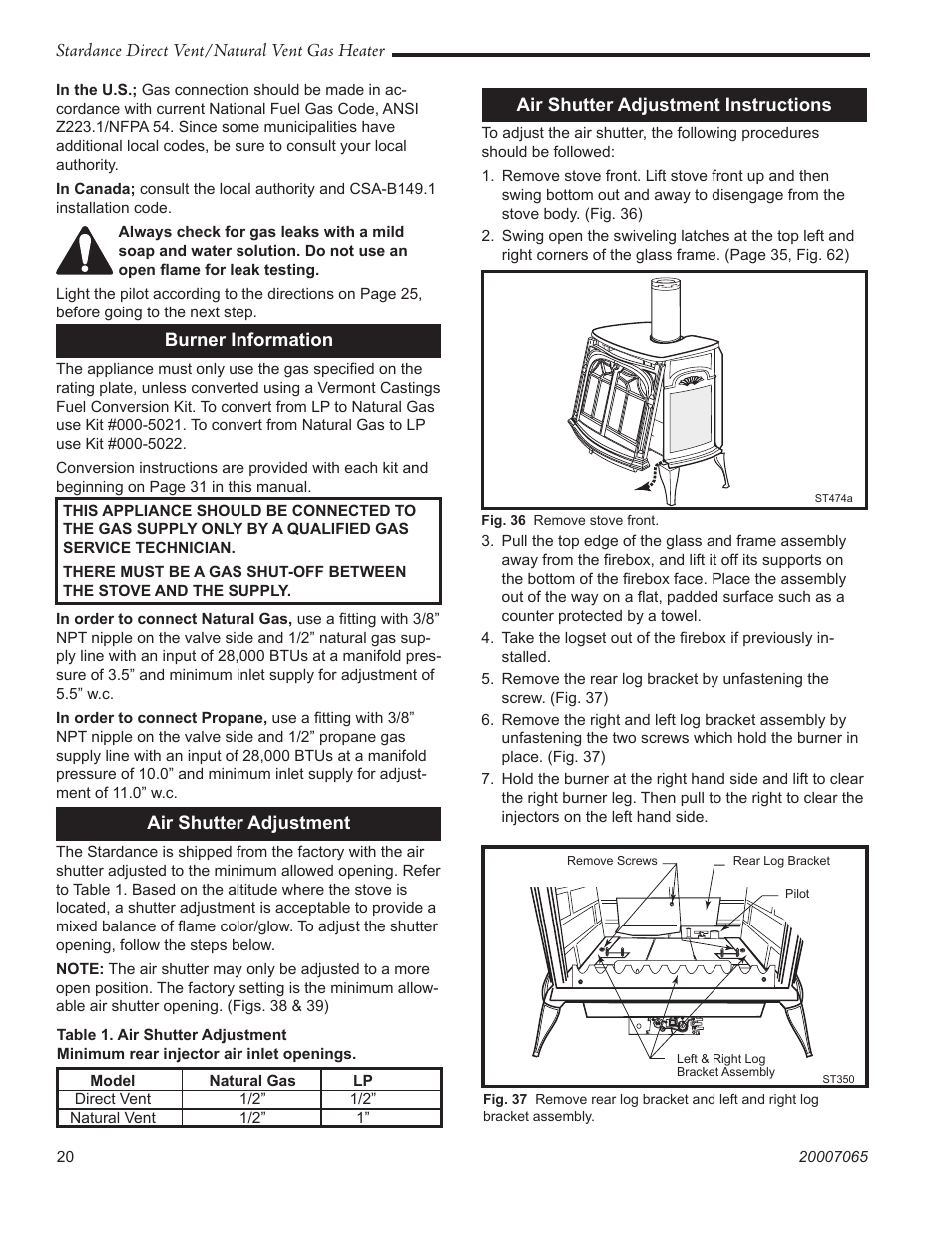 Vermont Casting Stardance SDV30 User Manual | Page 20 / 44