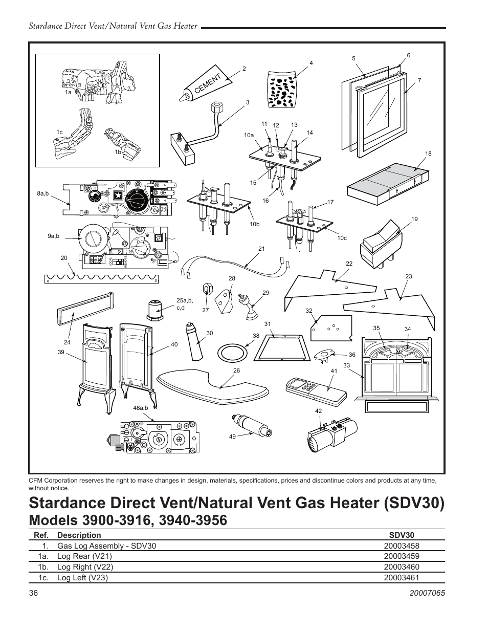 Stardance direct vent/natural vent gas heater | Vermont Casting Stardance SDV30 User Manual | Page 36 / 44