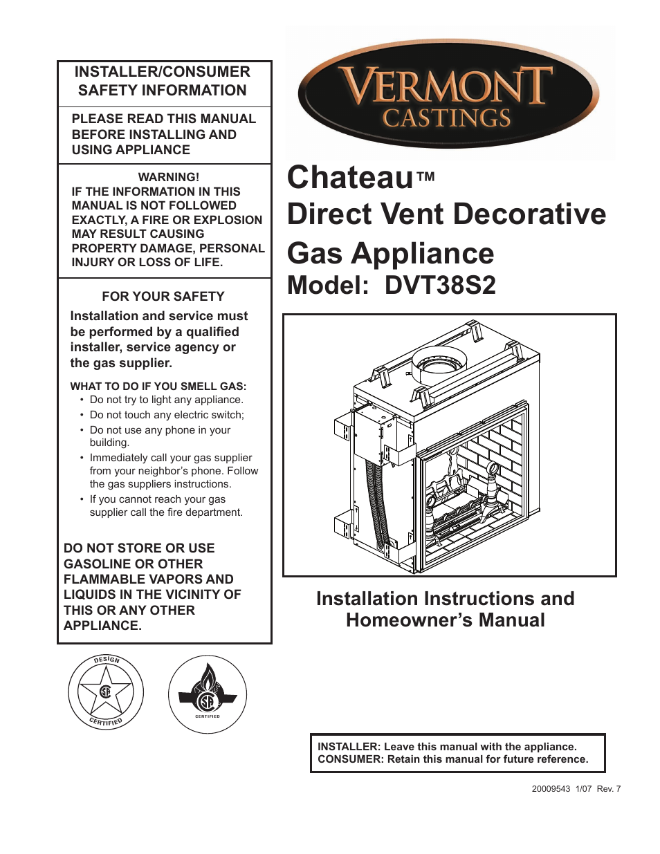 Vermont Casting DVT38S2 User Manual | 40 pages