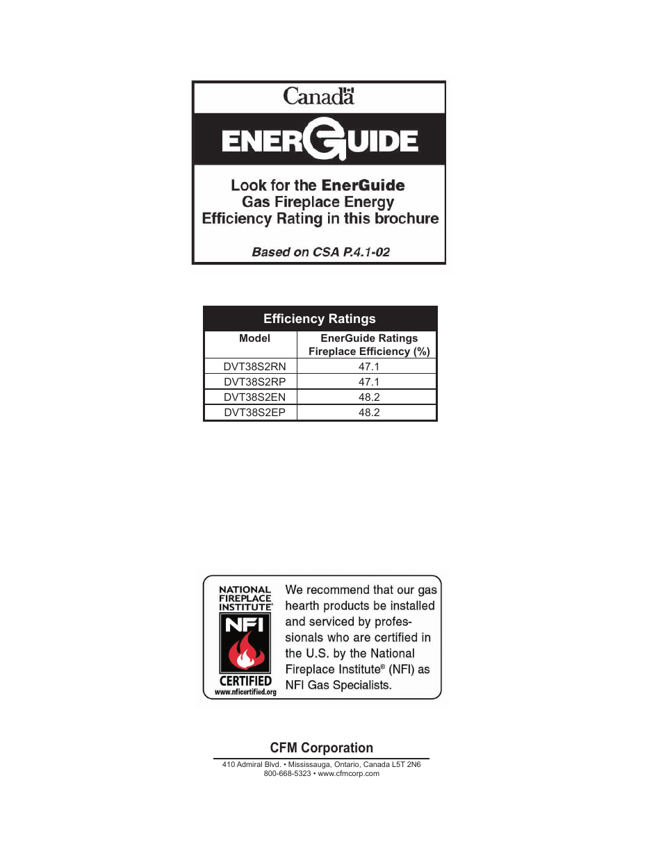Cfm corporation | Vermont Casting DVT38S2 User Manual | Page 40 / 40