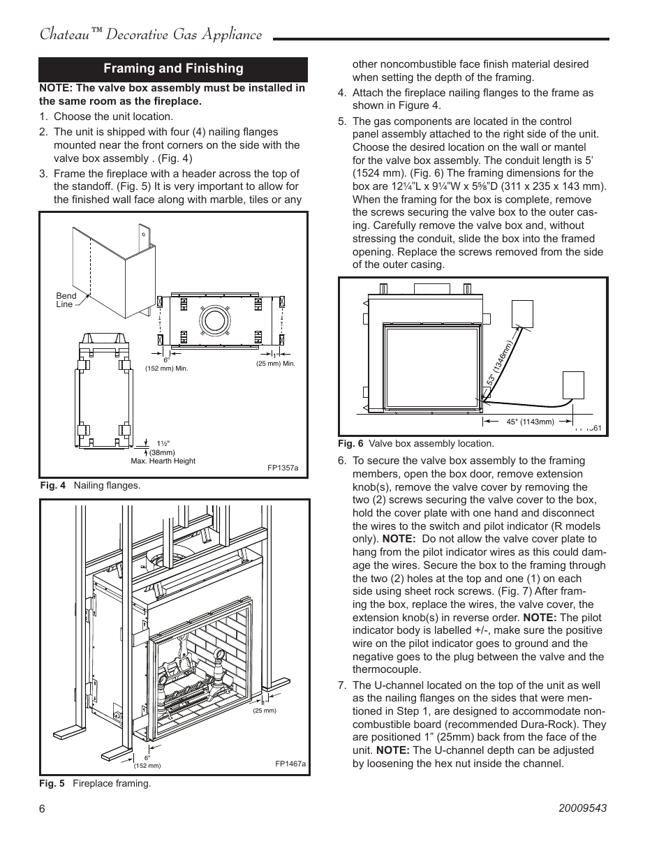 Chateau™ decorative gas appliance, Framing and finishing | Vermont Casting DVT38S2 User Manual | Page 6 / 40