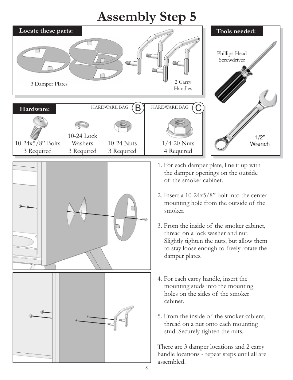 Assembly step 5 | Vermont Casting VC3624GS User Manual | Page 10 / 24
