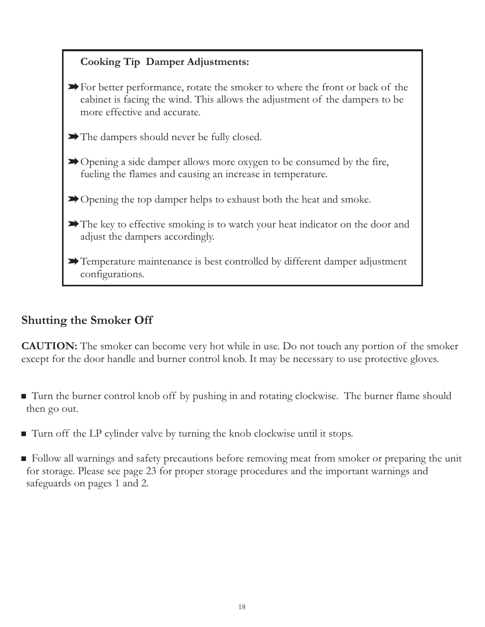 Shutting the smoker off | Vermont Casting VC3624GS User Manual | Page 20 / 24
