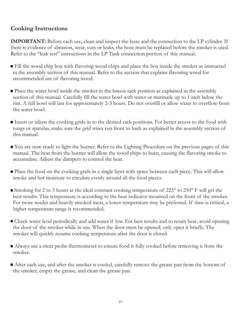 Cooking instructions | Vermont Casting VC3624GS User Manual | Page 21 / 24