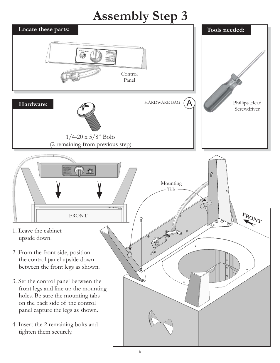 Assembly step 3 | Vermont Casting VC3624GS User Manual | Page 8 / 24