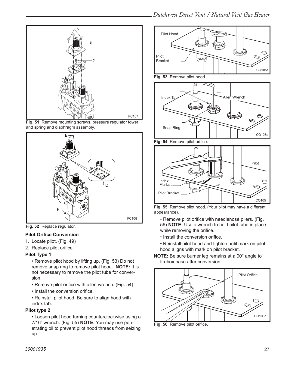 Dutchwest direct vent / natural vent gas heater | Vermont Casting 2466 User Manual | Page 27 / 36