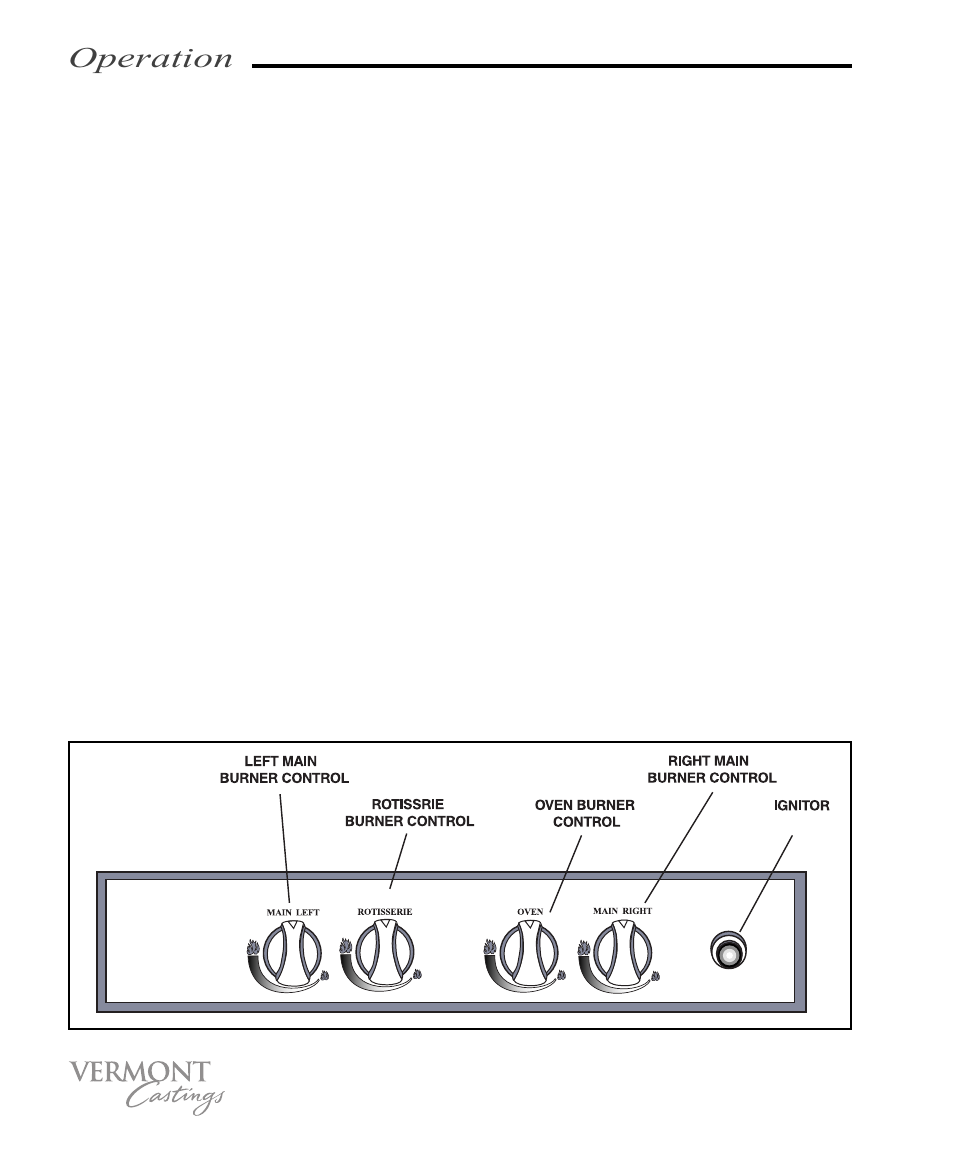 Operation, Control functions | Vermont Casting VC200 User Manual | Page 12 / 33