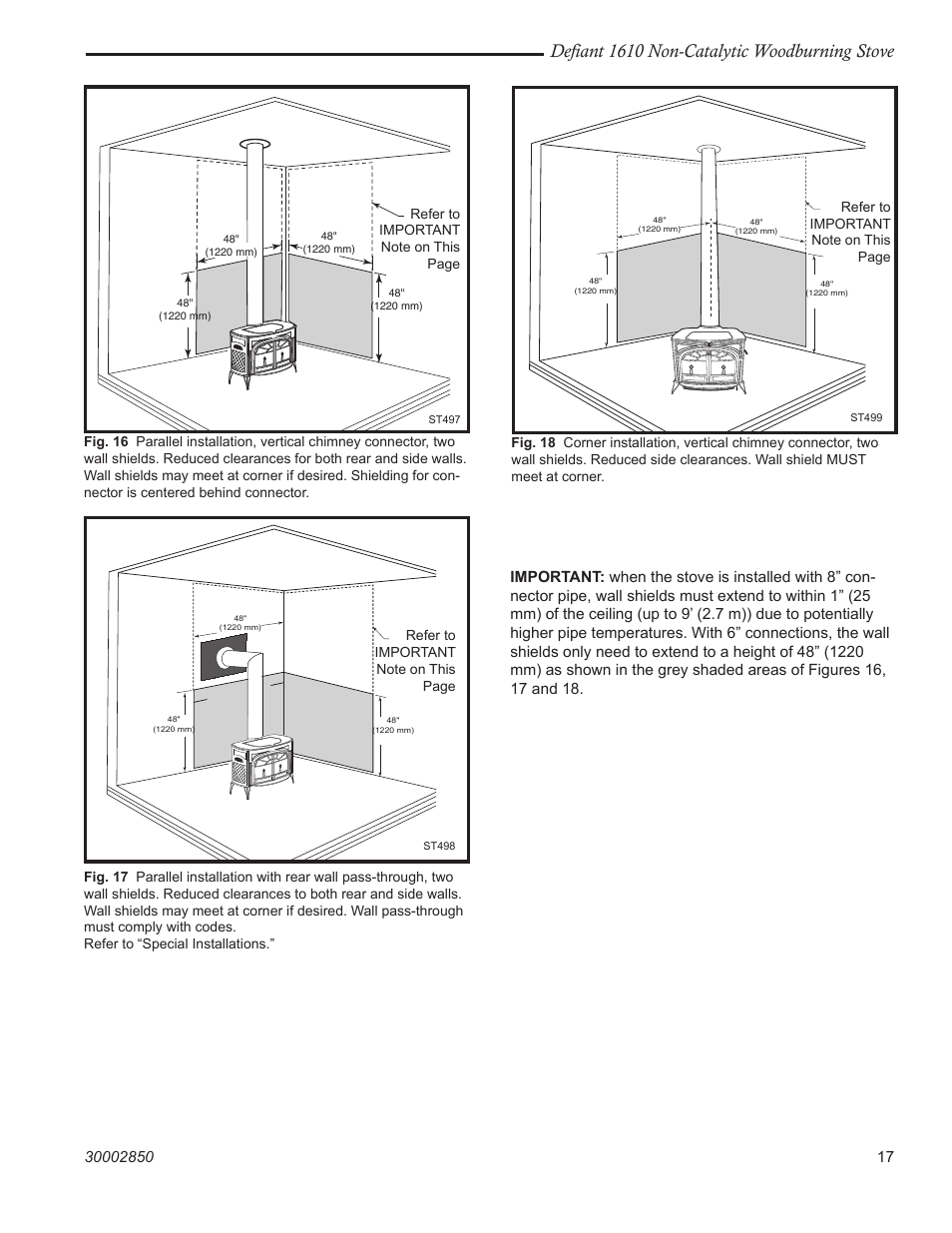 Defiant 1610 non-catalytic woodburning stove | Vermont Casting 1610 User Manual | Page 17 / 40