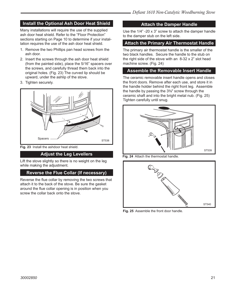 Vermont Casting 1610 User Manual | Page 21 / 40