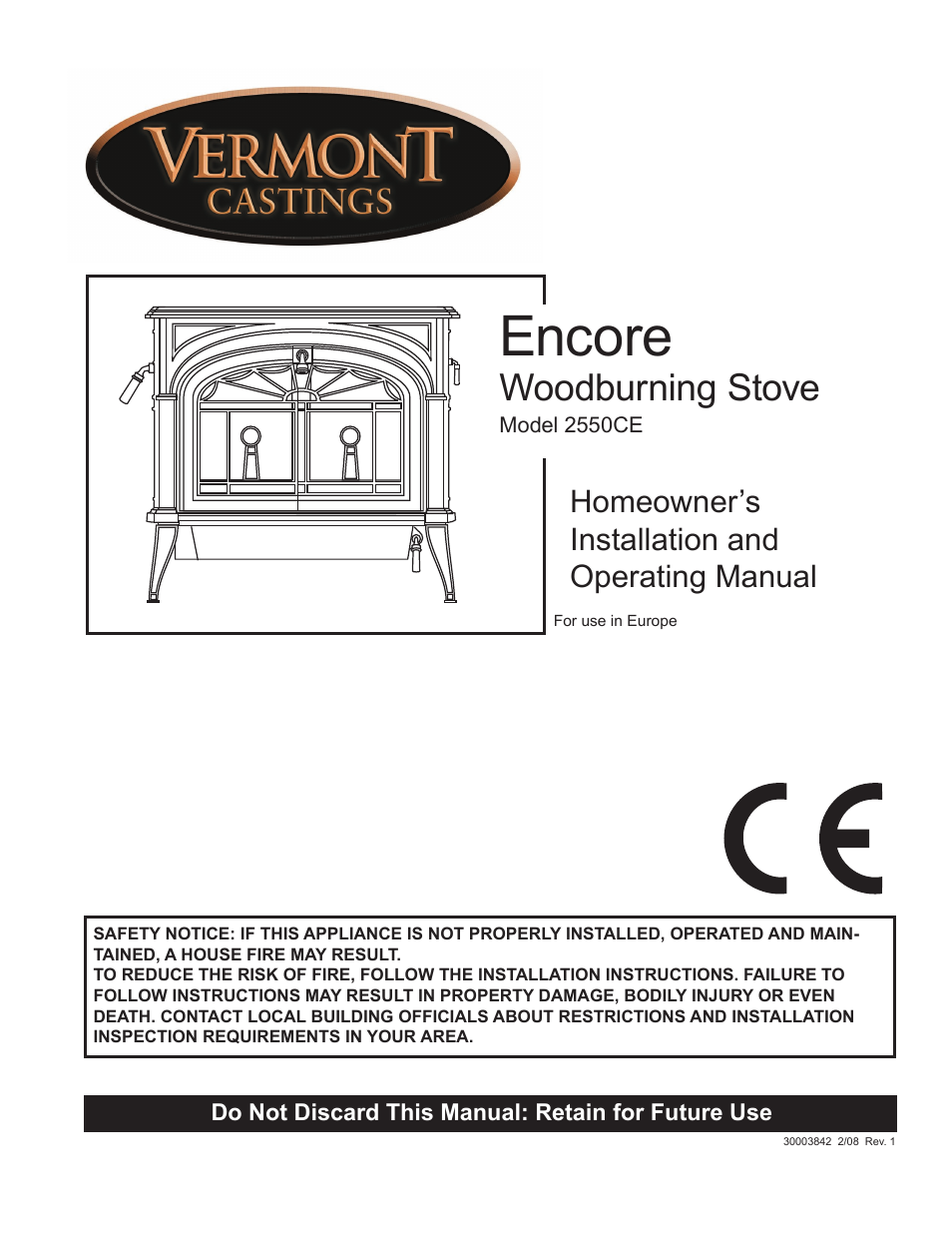 Vermont Casting 2550CE User Manual | 32 pages