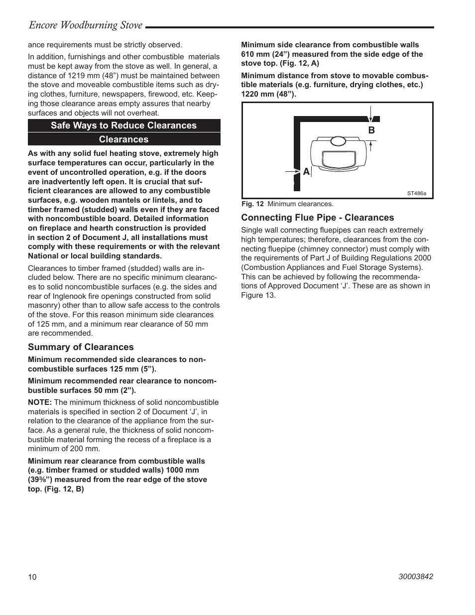 Encore woodburning stove | Vermont Casting 2550CE User Manual | Page 10 / 32