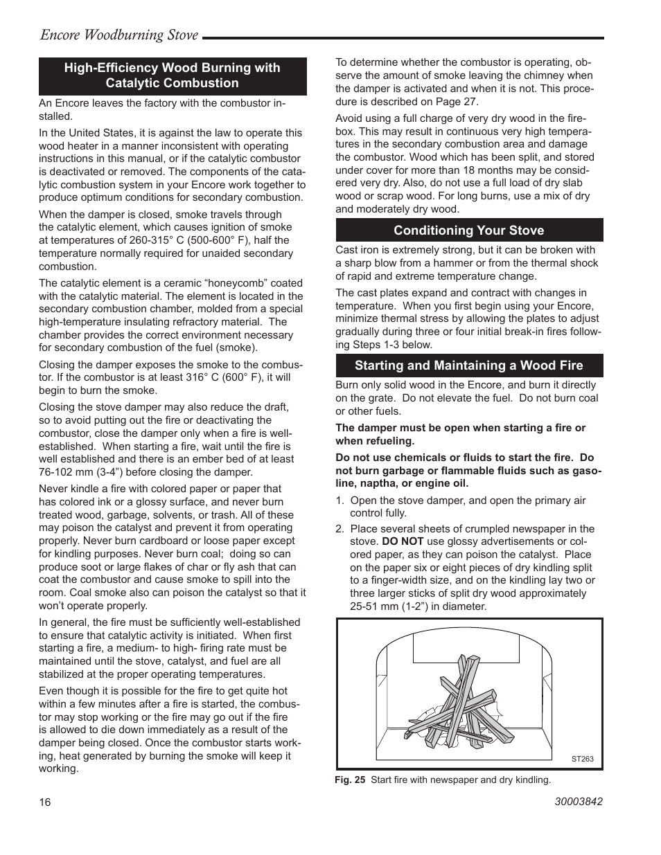 Encore woodburning stove | Vermont Casting 2550CE User Manual | Page 16 / 32