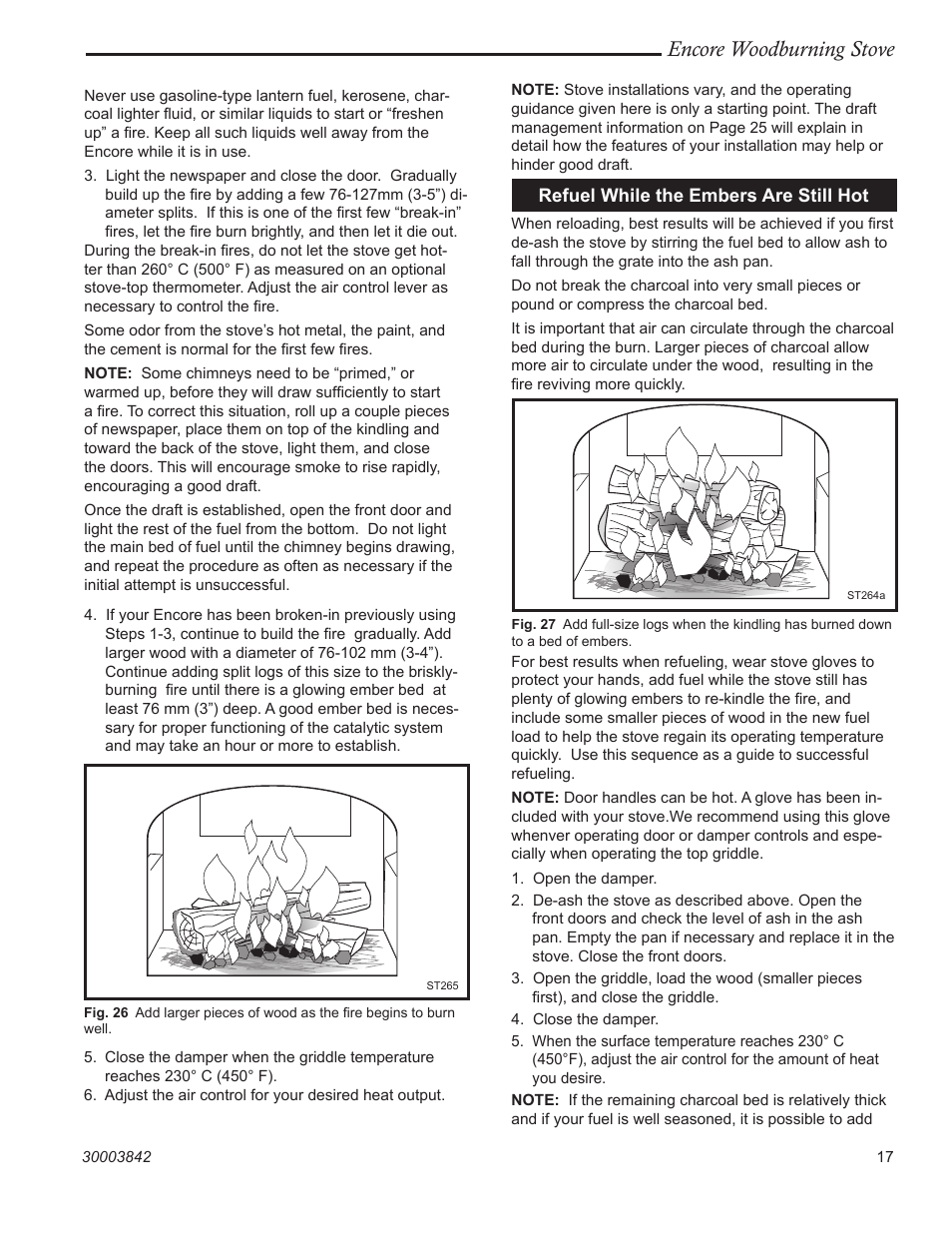 Encore woodburning stove | Vermont Casting 2550CE User Manual | Page 17 / 32