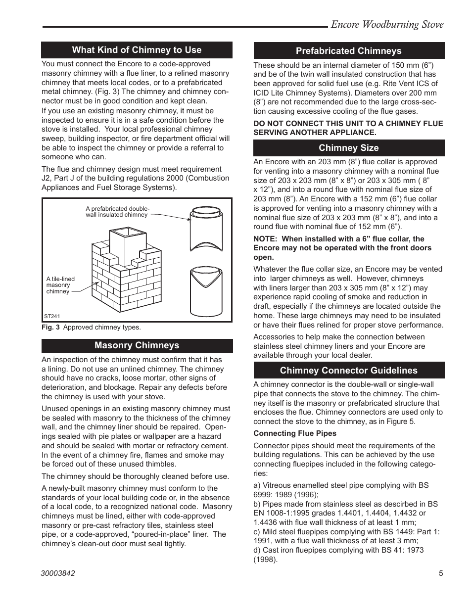 Encore woodburning stove | Vermont Casting 2550CE User Manual | Page 5 / 32