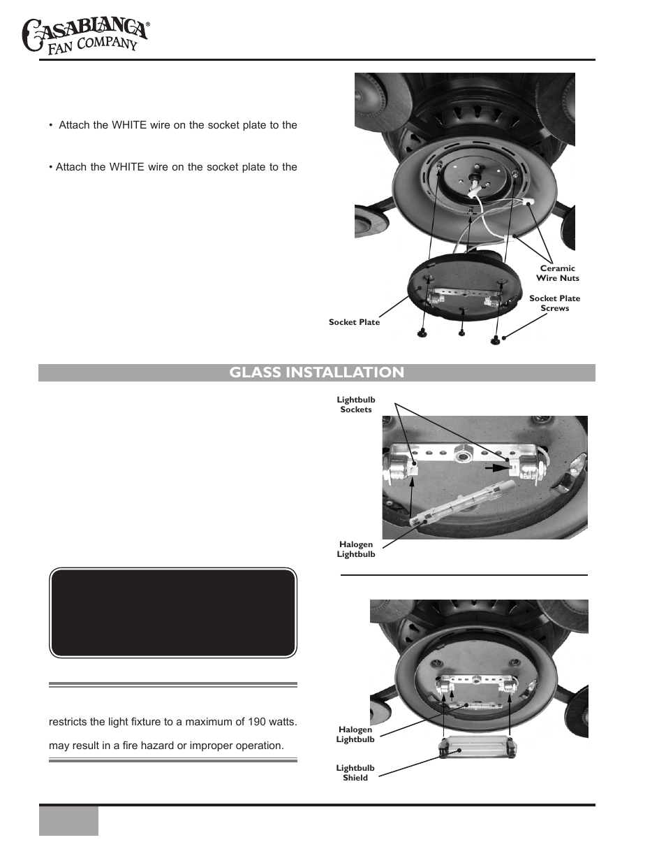 Glass installation | Vermont Casting Vermont Ceiling C34G624M User Manual | Page 14 / 21