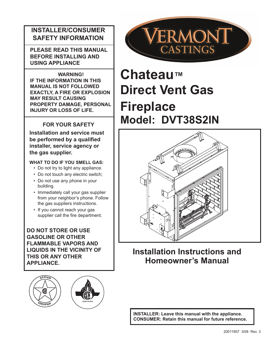 Vermont Casting ChateauTM DTV38s2 User Manual | 48 pages