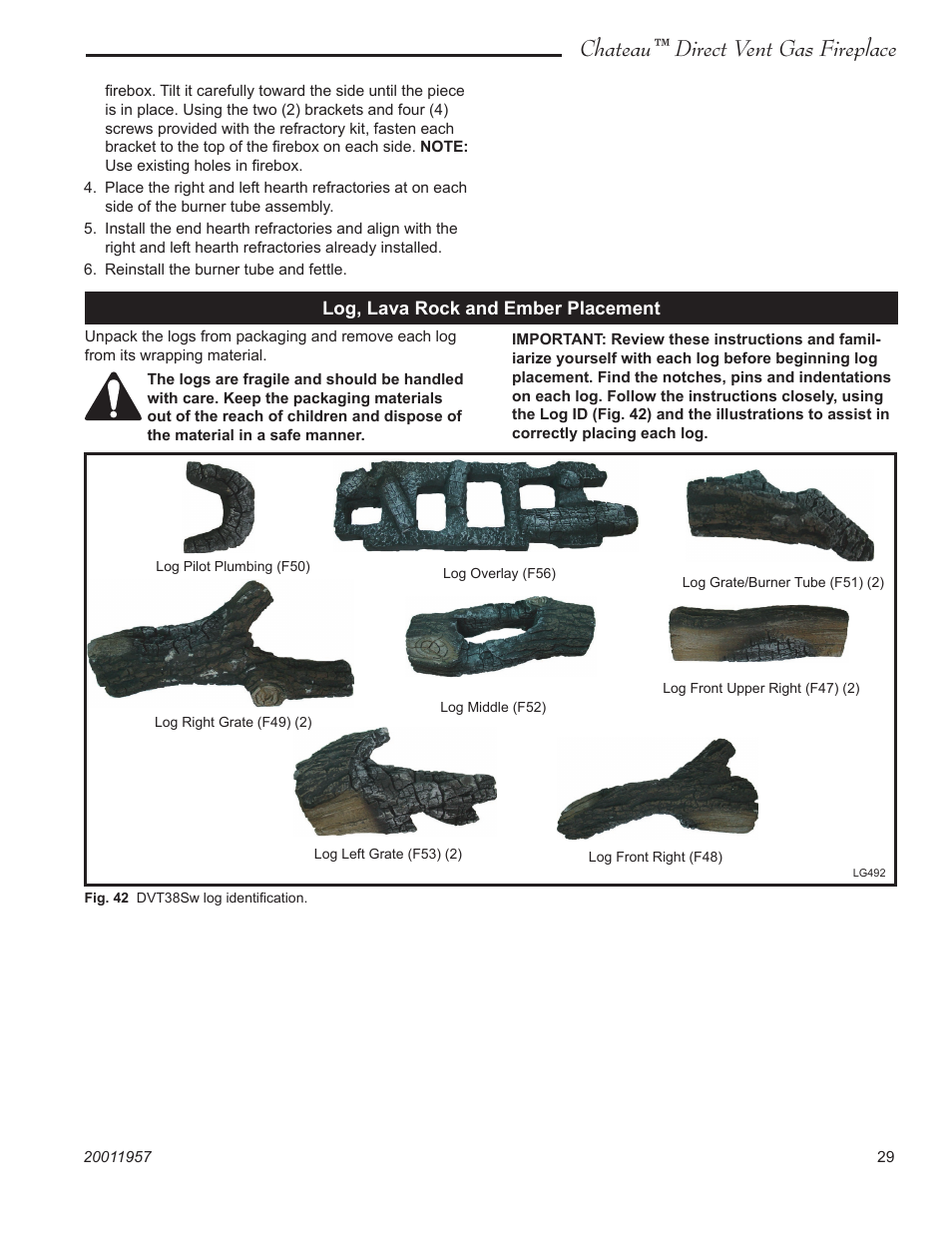 Chateau™ direct vent gas fireplace | Vermont Casting ChateauTM DTV38s2 User Manual | Page 29 / 48