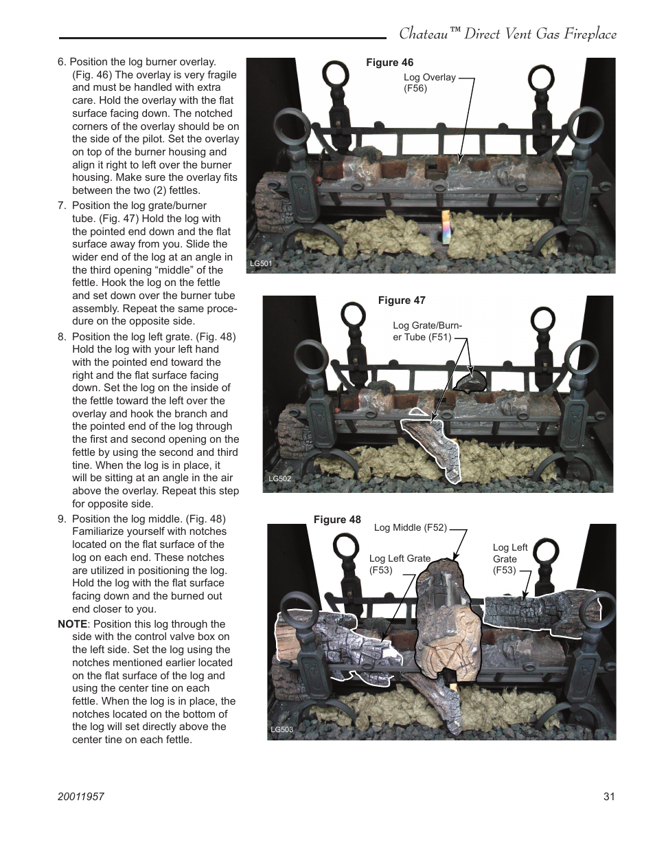 Chateau™ direct vent gas fireplace | Vermont Casting ChateauTM DTV38s2 User Manual | Page 31 / 48