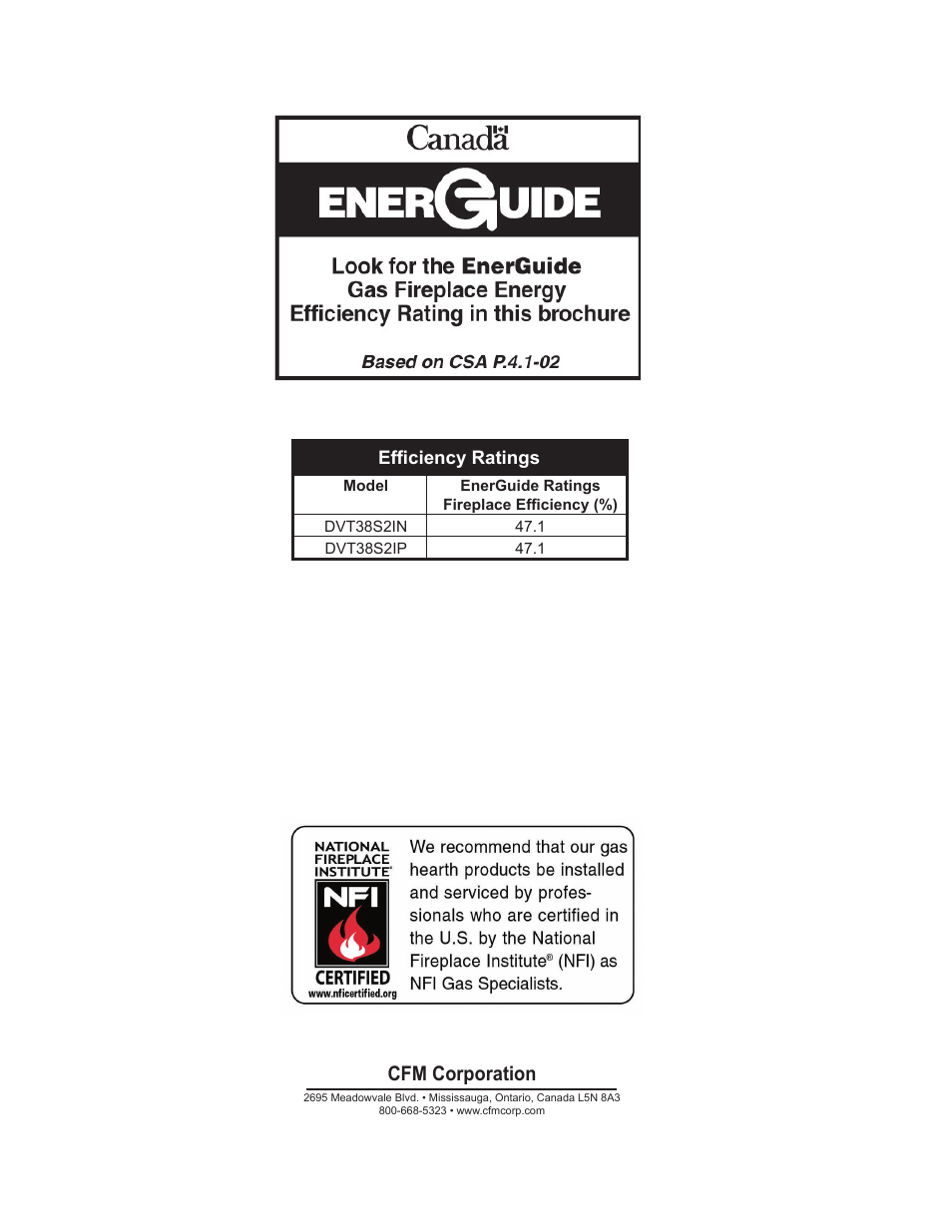 Cfm corporation | Vermont Casting ChateauTM DTV38s2 User Manual | Page 48 / 48